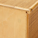 Pair of Italian bedside tables Dal Vera bamboo rattan brass 1970