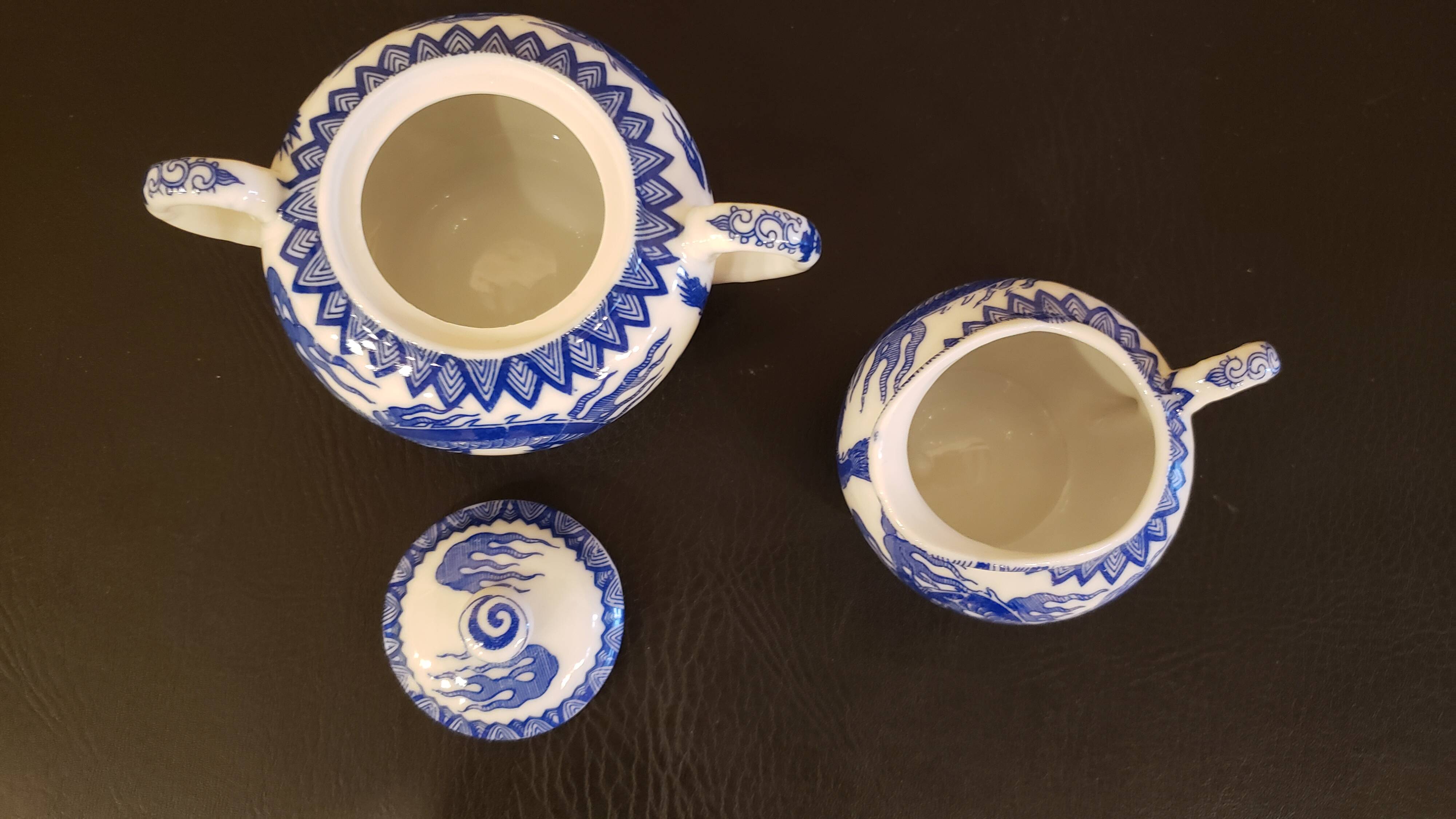 Japanese blue and white porcelain set