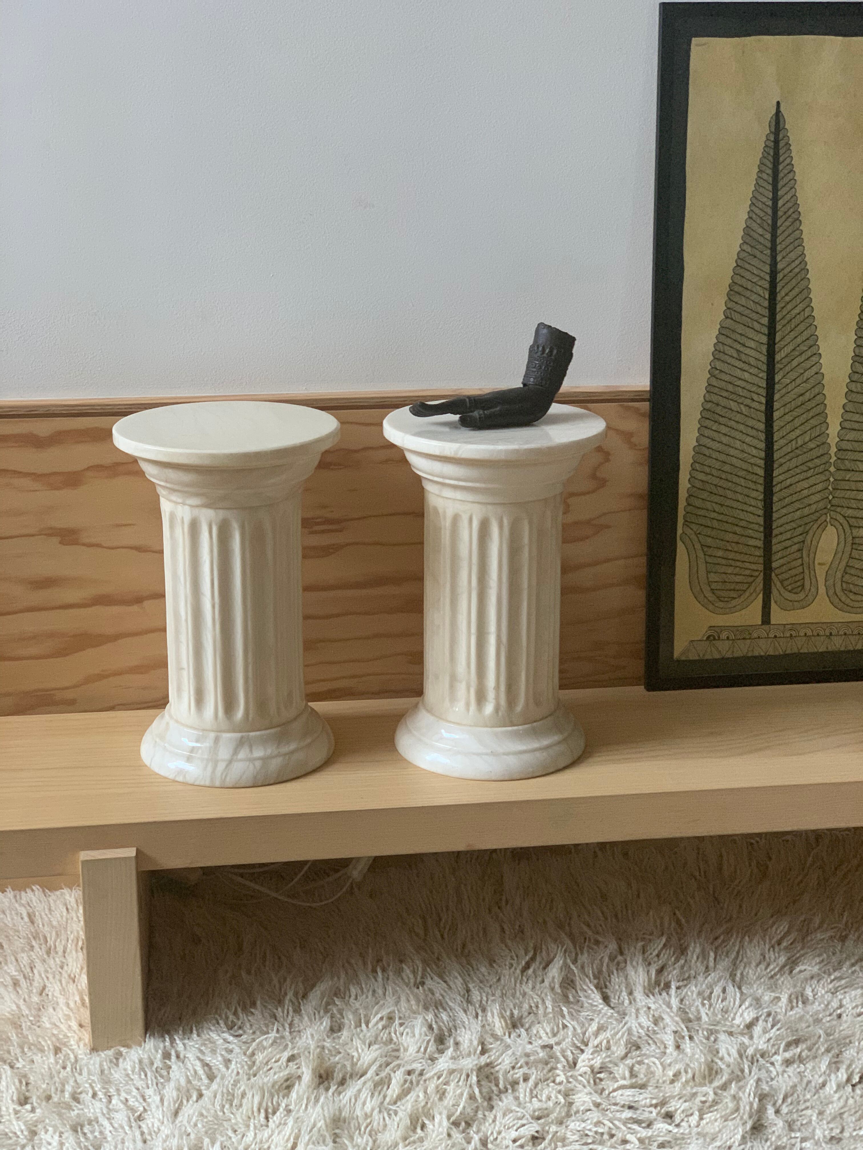 Pair of bright sofa ends