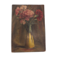 Old painting on panel - still life with carnations, signed P.Loiseau