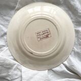 Assiette à dessert en terre de fer "Trémières" faïencerie de Salins