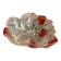 Vintage Ashtray Bowl ANNE HUTTE Style Crystal Strawberry Red Decor