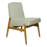 Fauteuil moderne en bois design scandinave gris clair 1970 rénové bois naturel chaise de salon