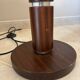 Metal and wood floor lamp