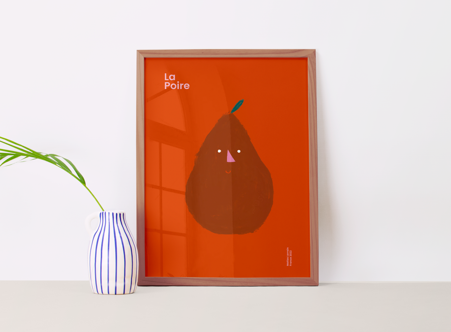 Minimalist pear face wall display 30cmX40cm