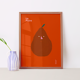 Minimalist pear face wall display 30cmX40cm