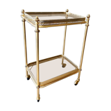 Gilded brass table and glass