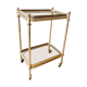Gilded brass table and glass