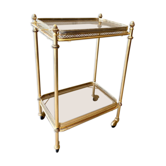 Gilded brass table and glass