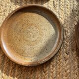 6 large La Borne style pyrite stoneware flat plates
