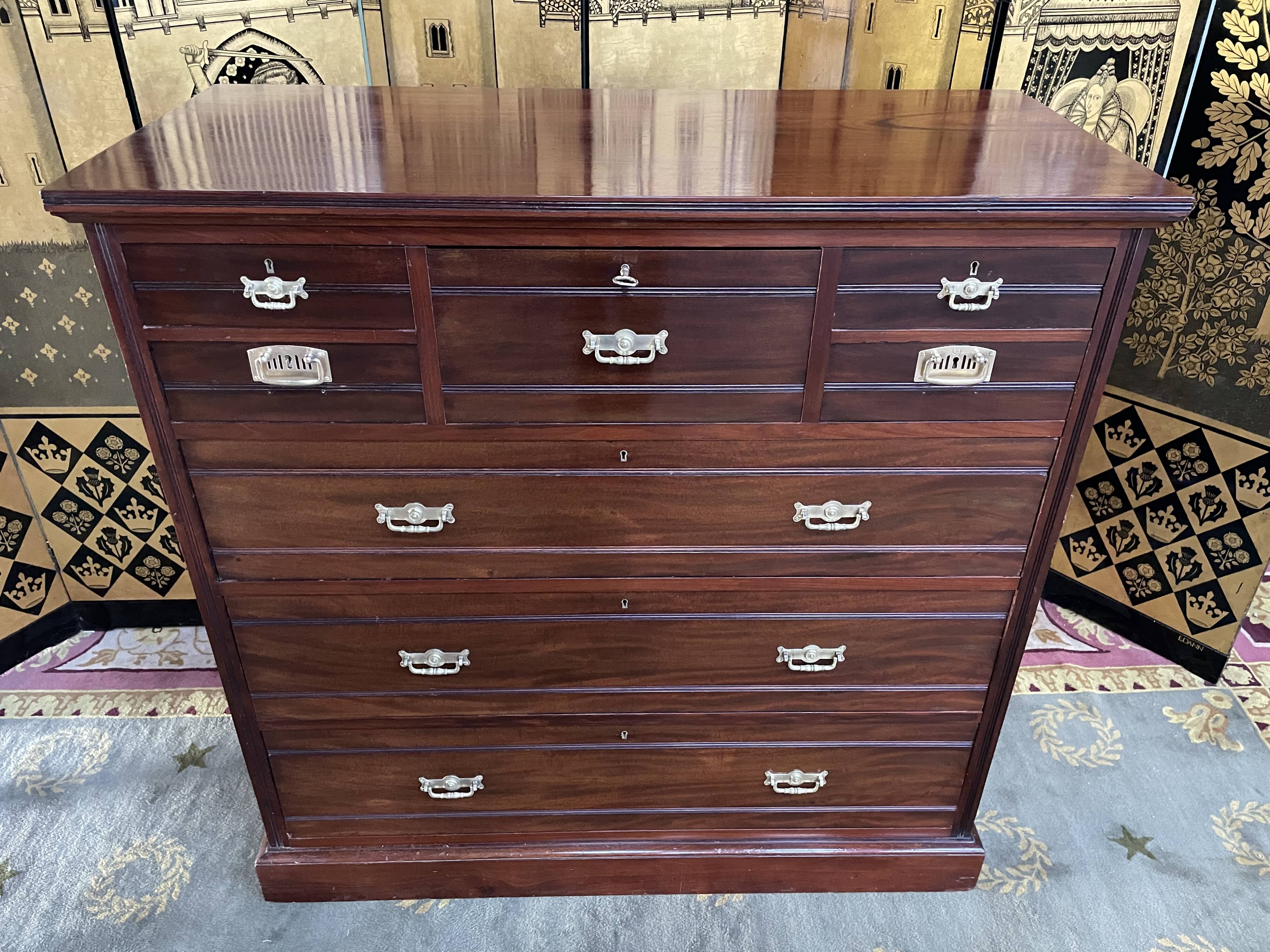 Restored mahogany boat marine chest of drawers