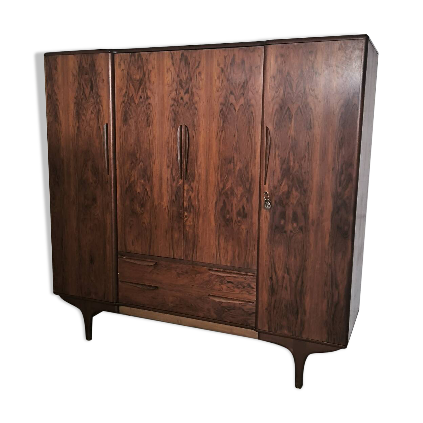 Vintage Scandinavian wardrobe in rosewood