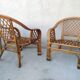 Pair of vintage rattan armchairs