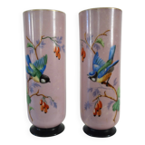 Pair of pink opaline vases from the 1920s