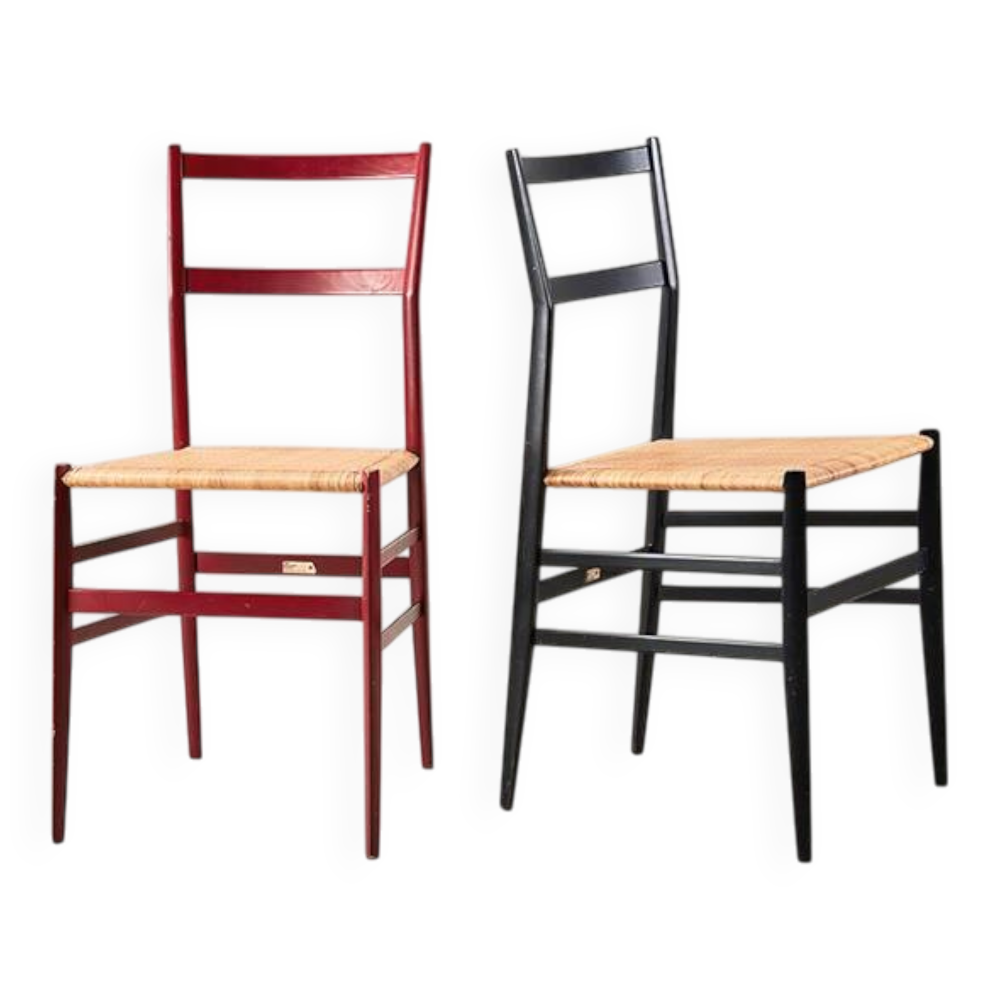 Gio Ponti Pair of Superleggera Chairs for Cassina Italy 1957