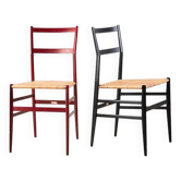 Paire de chaises Superleggera de Gio Ponti pour Cassina Italie 1957