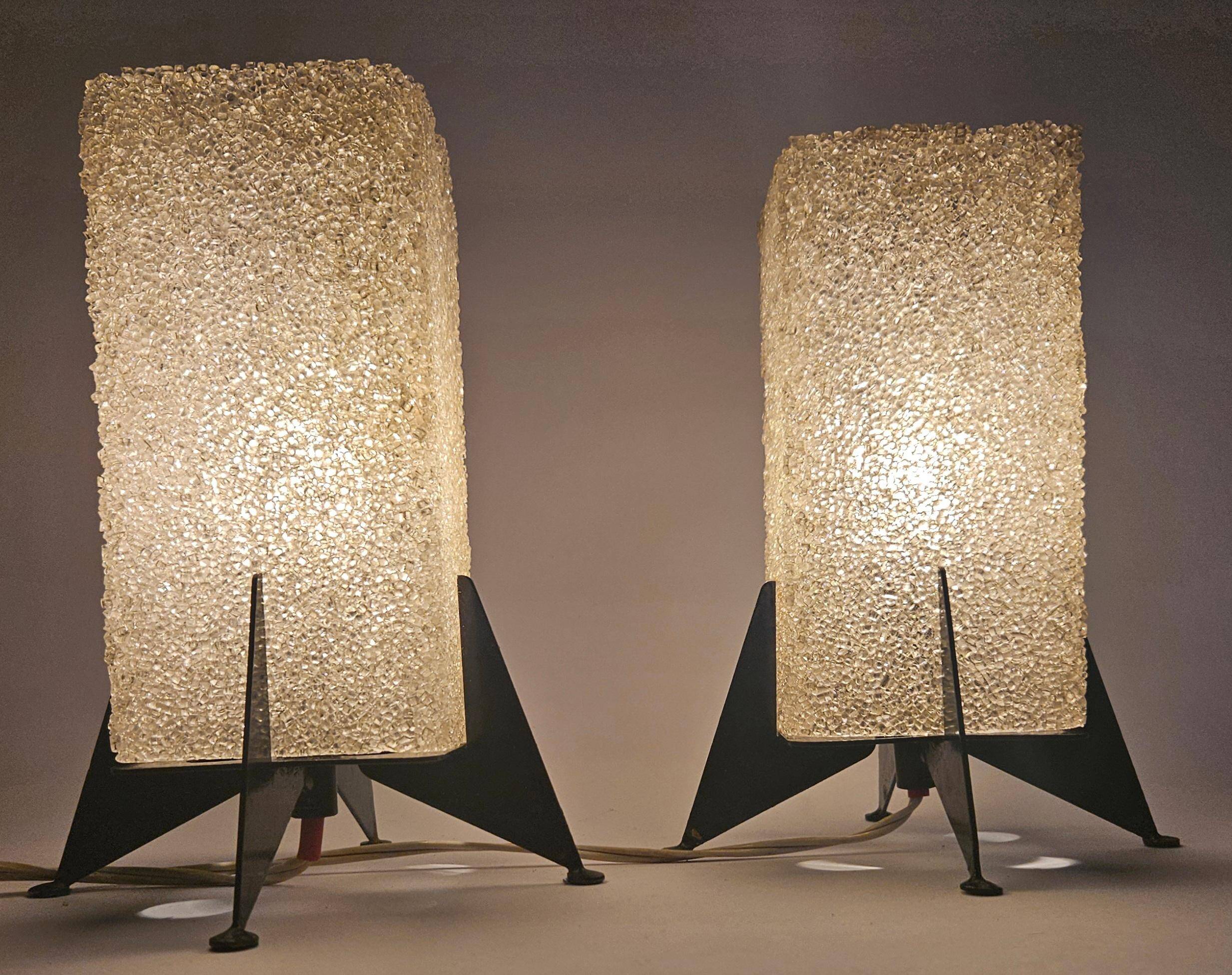 Paire de lampes de table rares des années 1970 Pokrok Zilina, Rocket.