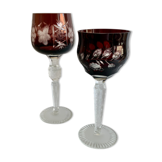 Pair of wine glasses, Poland, 1970s
