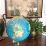 Luminous terrestrial globe Grange Batlière 1975