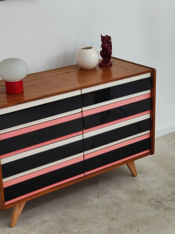 Commode U-453 rose , ancienne édition  par Jiri Jiroutek pour Interier Praha 1960