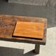 Rectangular solid teak plateau with carved edges 27x18.