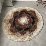 Round vintage wool rug