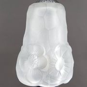 Art Deco Wrought Iron Lamp, Floral Tulip signed Degué, France, c. 1930
