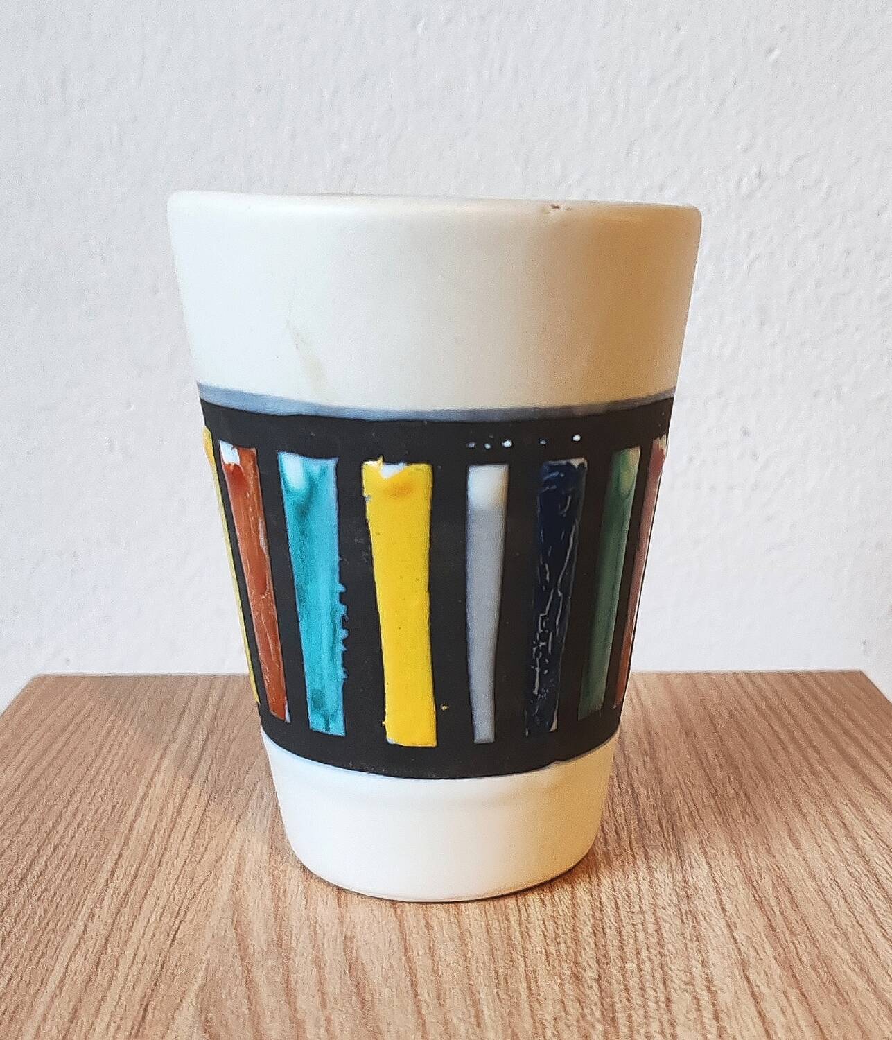 Roger capron blue ceramic tumbler glass