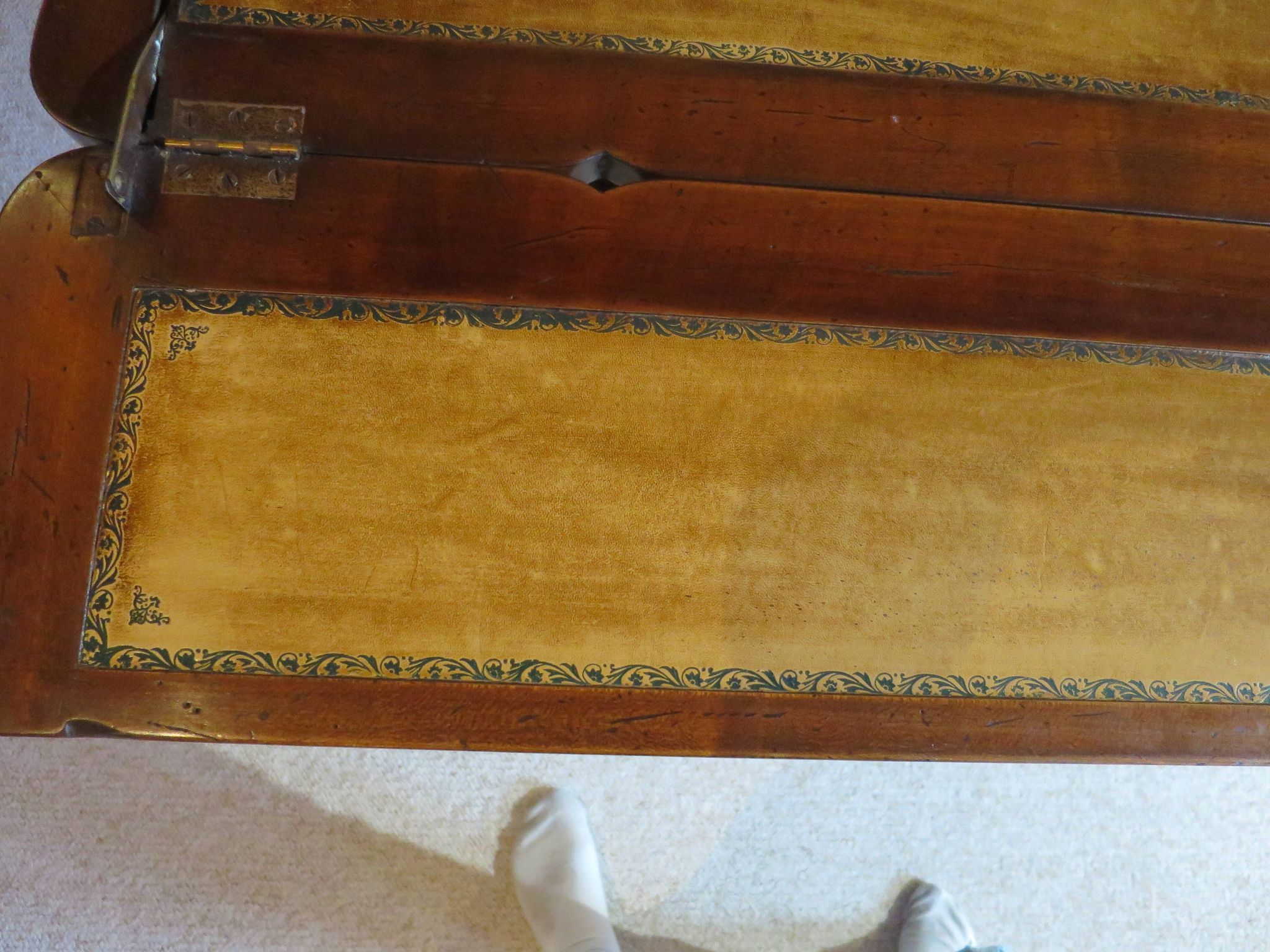 Secretary with mechanism - 4 secret drawers - lock - marquetry chessboard - 1950