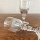 2 white wine stemmed glasses in ribbed glass from the 19th century