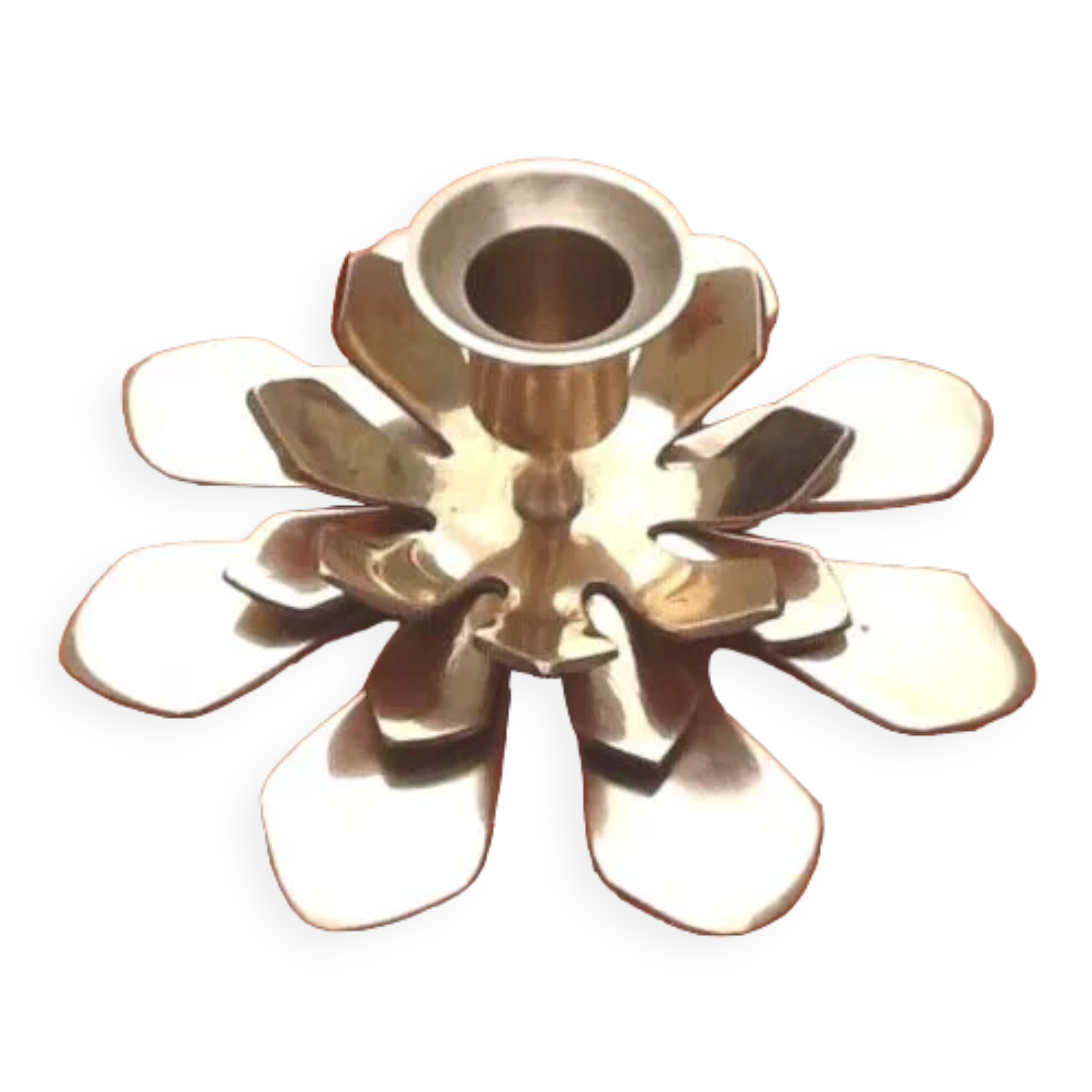 Brass flower candle holder
