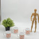 Quatuor de mugs, arcopal france, scania, vintage , fleurs orange