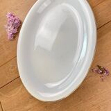 Large white opaque porcelain dish from Salins