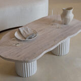 Table basse Venus irrégulière travertin naturel - 120x60cm