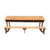 Ancien pupitre d'écoliers 1900 et banc