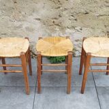 3 straw stools