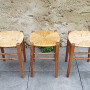 3 tabourets paillés