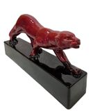 French Ceramic Art Deco Statue Of A Panther 1930s
