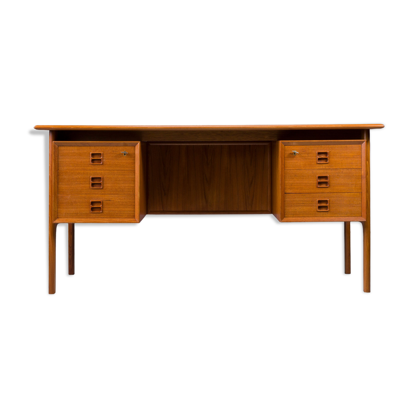 Double-Sided Teak Desk to Arne Vodder from Brouer Møbelfabrik, Denmark, 1960s