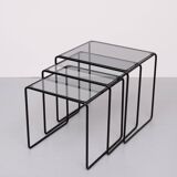 Black Metal frame Nesting tables German 1970s