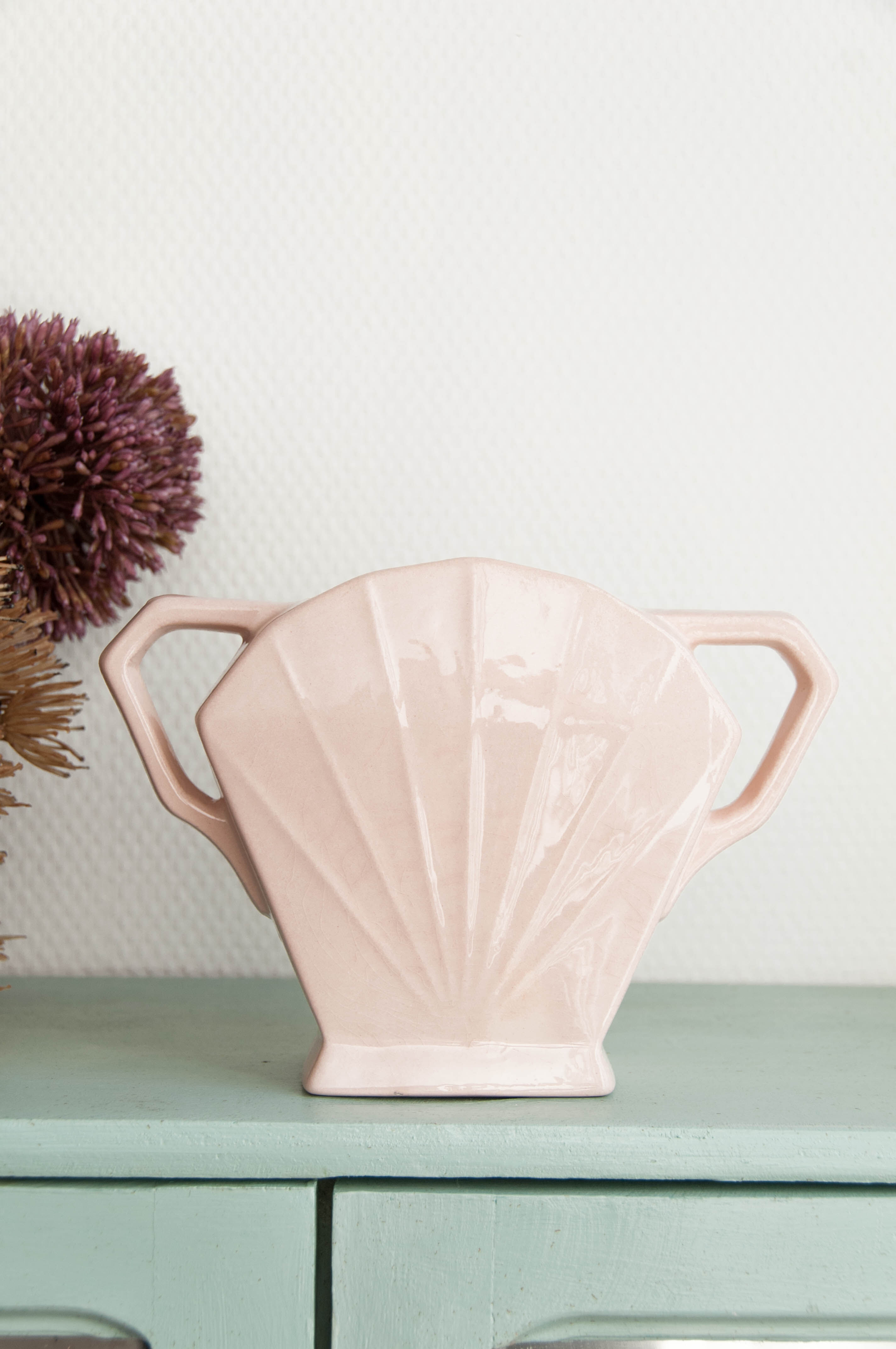 Paire de vases vintage en forme de coquilles st jacques