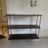 Wooden shelf with gold metal