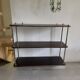Wooden shelf with gold metal