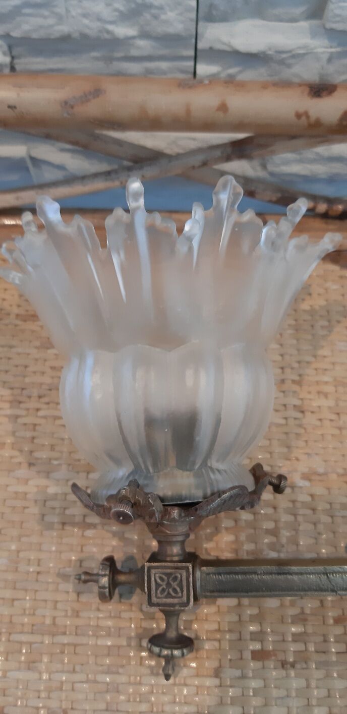 Bronze wall sconce with tulip 19th century