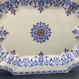 Very large Gien earthenware dish, Rouen decor
