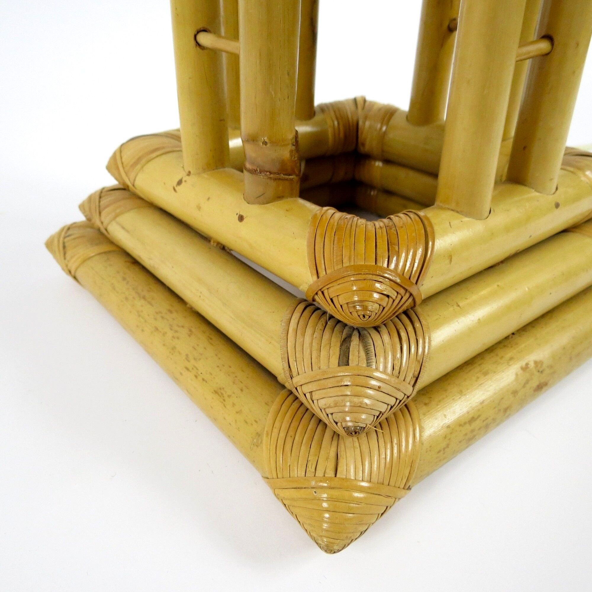 Set of 2 bamboo table lamps 1960s