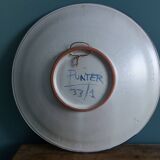 Decorative plate signed Punter, earthenware from Teruel, Spain.