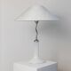 Vintage Murano glass table lamp - zigzag metal details, textured silk shade - Italy 1980s - timeless and elegant design, unique gift idea.