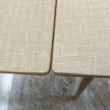 Kitchen table 1960's with extensions, formica and base wood compass