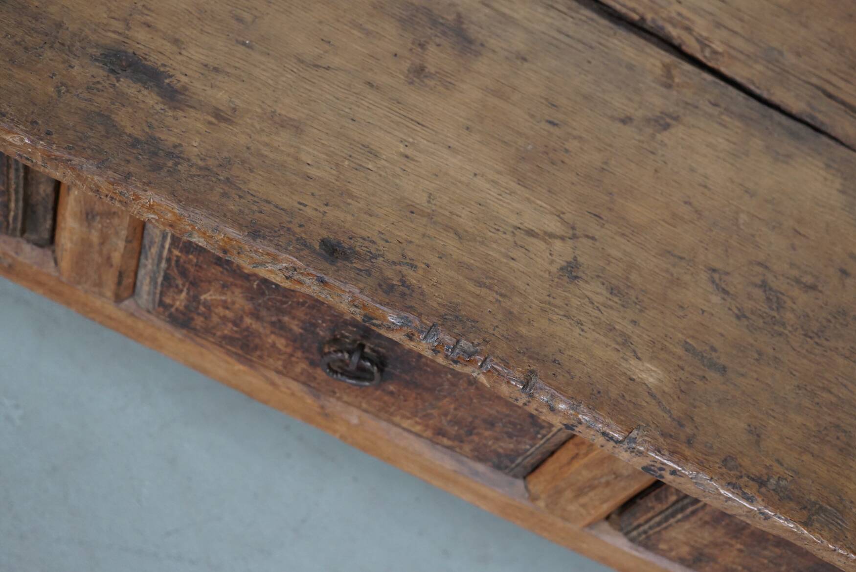 Antique Spanish Rustic Farmhouse Chestnut Side Table / Console, 18th Century